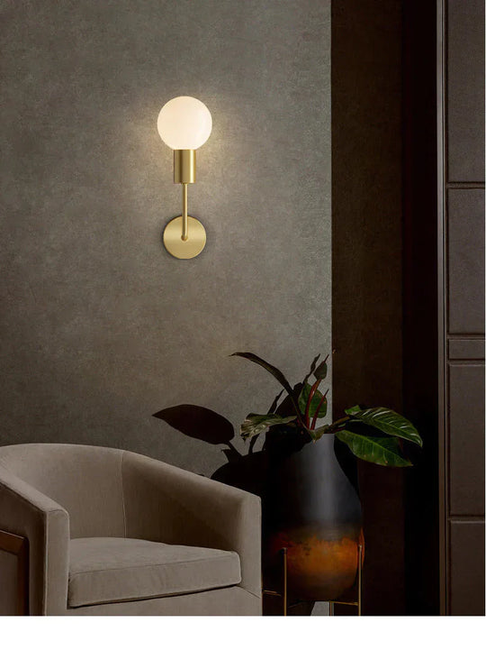 New Modern Bedroom Bedside Corridor Copper Wall Lamp