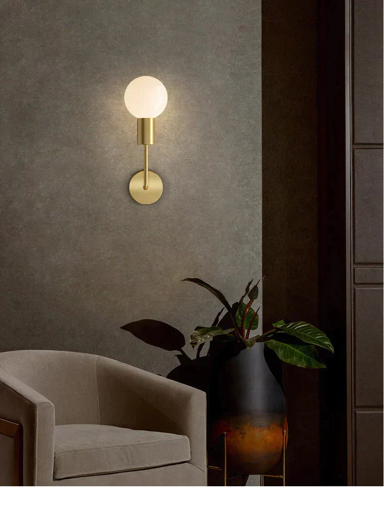 New Modern Bedroom Bedside Corridor Copper Wall Lamp Lamps