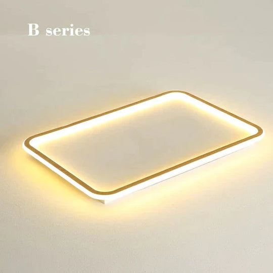 New Modern Black White Ultra-Thin Led Ceiling Light Rectangular Round Bedroom Lamp Living Room B