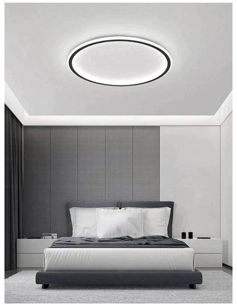 New Modern Black White Ultra-Thin Led Ceiling Light Rectangular Round Bedroom Lamp Living Room