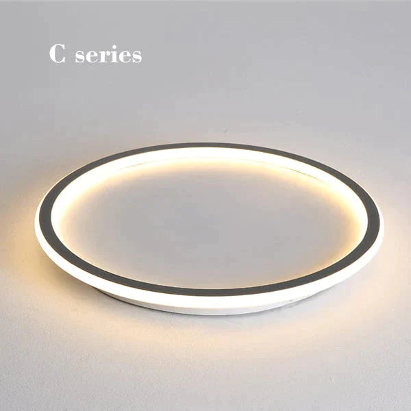 New Modern Black White Ultra-Thin Led Ceiling Light Rectangular Round Bedroom Lamp Living Room