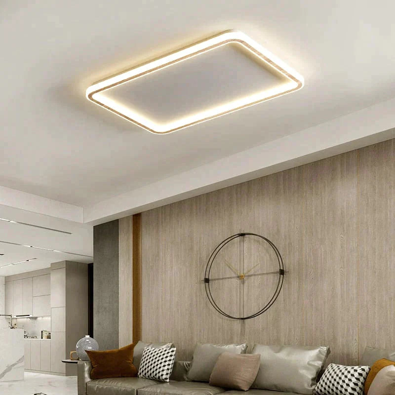 New Modern Black White Ultra-Thin Led Ceiling Light Rectangular Round Bedroom Lamp Living Room