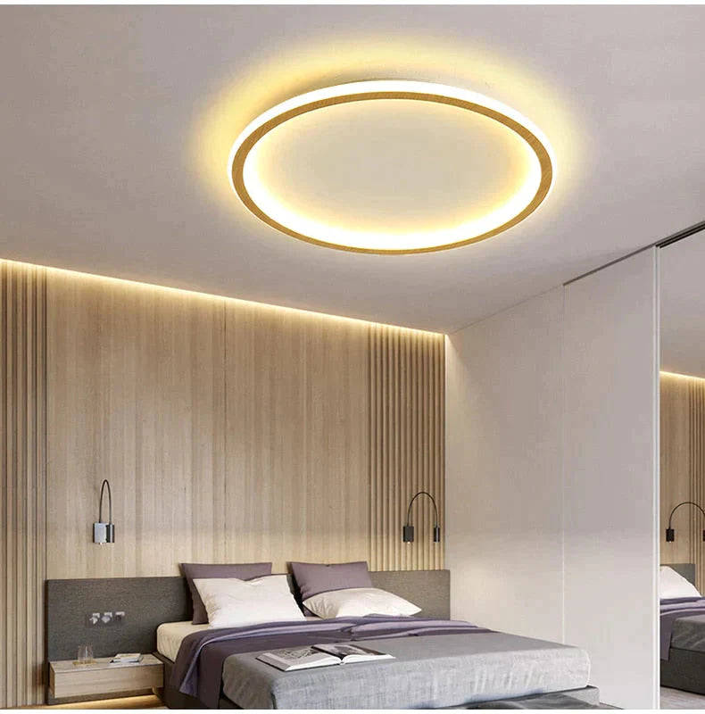 New Modern Black White Ultra-Thin Led Ceiling Light Rectangular Round Bedroom Lamp Living Room