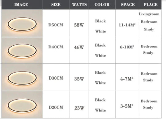 New modern black,white ultra-thin led ceiling light rectangular, round bedroom lamp living room lamp led ceiling lamp