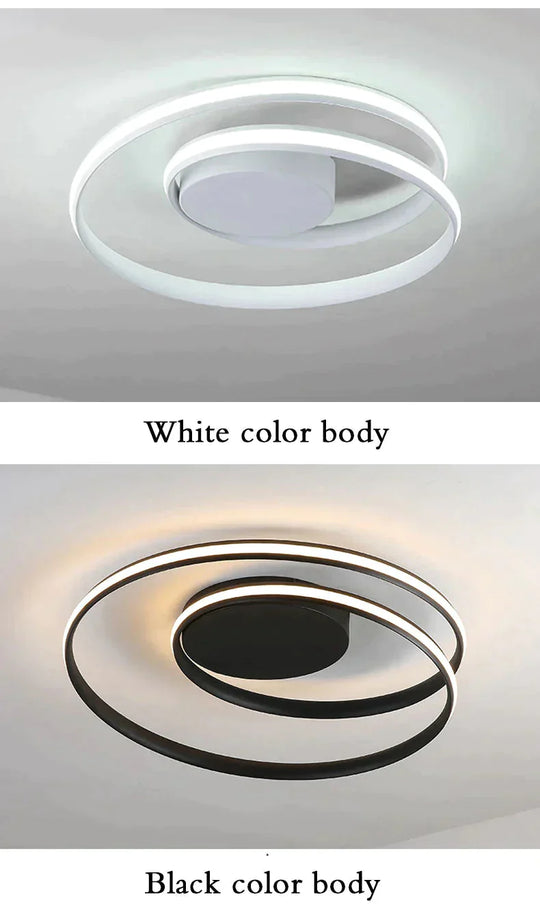 New Modern Ceiling Light For Living Room Bedroom Dining White&Black Aluminum Alloy Lamp Fixtures