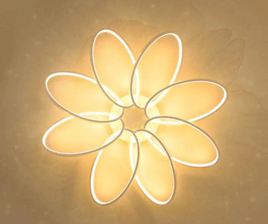 New Petal Ceiling Lamp Led Creative Flower Living Room Lamp Simple Modern Warm Light In The Bedroom Designer Lamps