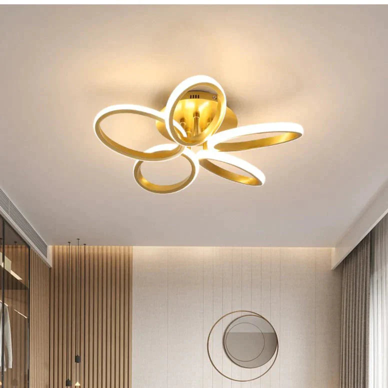 New Petal Ceiling Lamp Led Creative Flower Living Room Lamp Simple Modern Warm Light In The Bedroom Designer Lamps