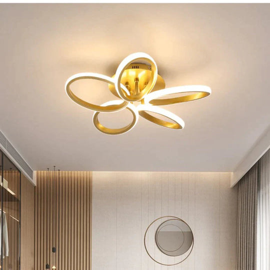 New Petal Ceiling Lamp Led Creative Flower Living Room Simple Modern Warm Light In The Bedroom