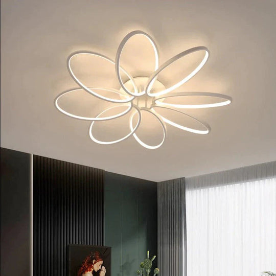 New Petal Ceiling Lamp Led Creative Flower Living Room Lamp Simple Modern Warm Light In The Bedroom Designer Lamps