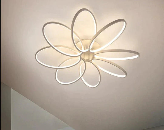 New Petal Ceiling Lamp Led Creative Flower Living Room Lamp Simple Modern Warm Light In The Bedroom Designer Lamps