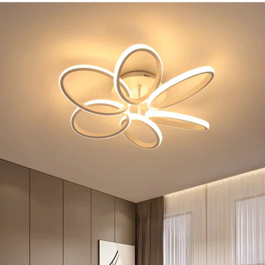 New Petal Ceiling Lamp Led Creative Flower Living Room Lamp Simple Modern Warm Light In The Bedroom Designer Lamps