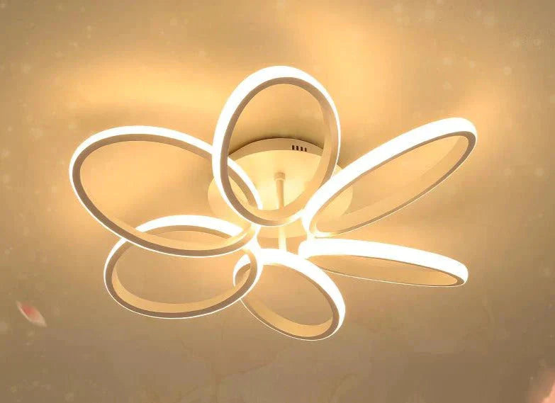 New Petal Ceiling Lamp Led Creative Flower Living Room Lamp Simple Modern Warm Light In The Bedroom Designer Lamps