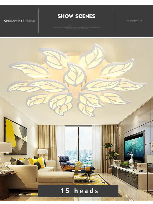 New Style Led Ceiling Light Leaf-shape For Living Room Study Room Bedroom Home Decoration Lamp Fixtures With APP Remote