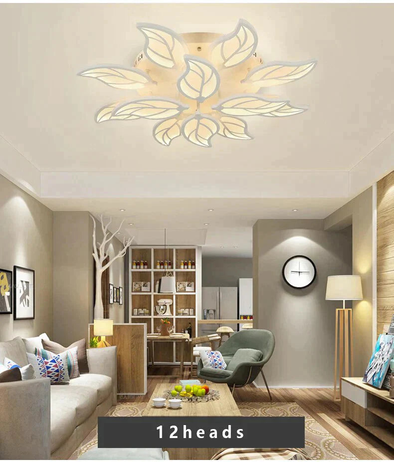 New Style Led Ceiling Light Leaf-Shape For Living Room Study Bedroom Home Decoration Lamp Fixtures