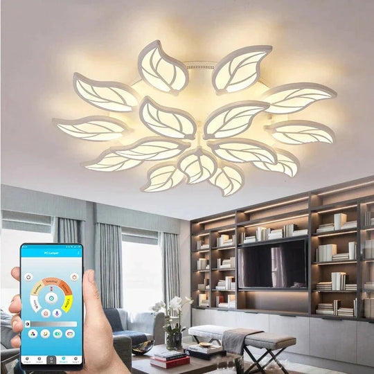 New Style Led Ceiling Light Leaf-shape For Living Room Study Room Bedroom Home Decoration Lamp Fixtures With APP Remote