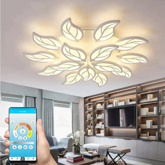 New Style Led Ceiling Light Leaf-Shape For Living Room Study Bedroom Home Decoration Lamp Fixtures