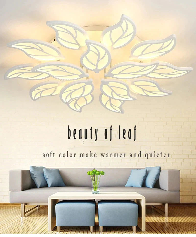 New Style Led Ceiling Light Leaf-shape For Living Room Study Room Bedroom Home Decoration Lamp Fixtures With APP Remote