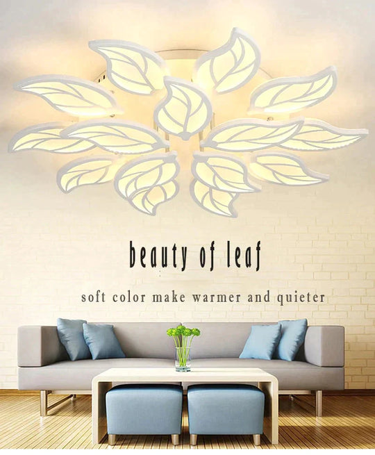 New Style Led Ceiling Light Leaf-Shape For Living Room Study Bedroom Home Decoration Lamp Fixtures