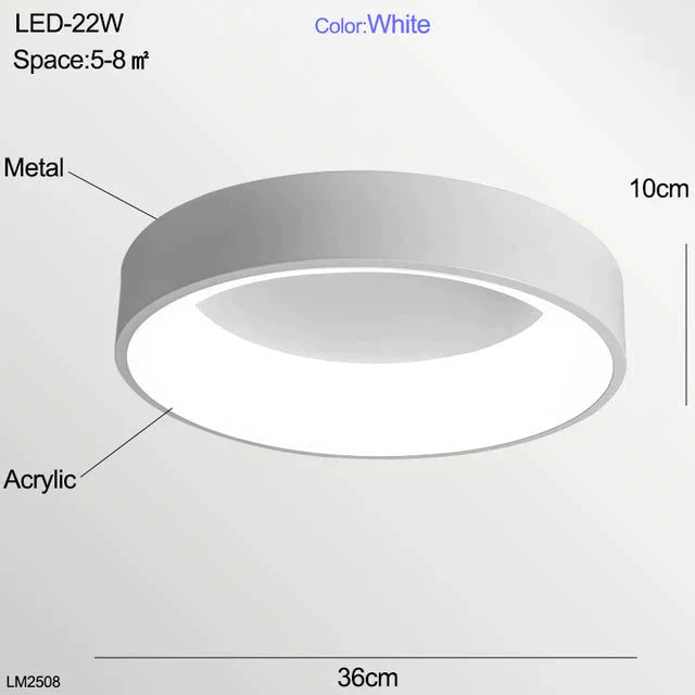 Nora - LED Ceiling Light Bedroom Modern Panel Lamp Lighting Fixture Living Room Ceiling Lamp Kitchen Surface Mount Flush Remote Control