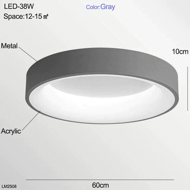 Nora - LED Ceiling Light Bedroom Modern Panel Lamp Lighting Fixture Living Room Ceiling Lamp Kitchen Surface Mount Flush Remote Control