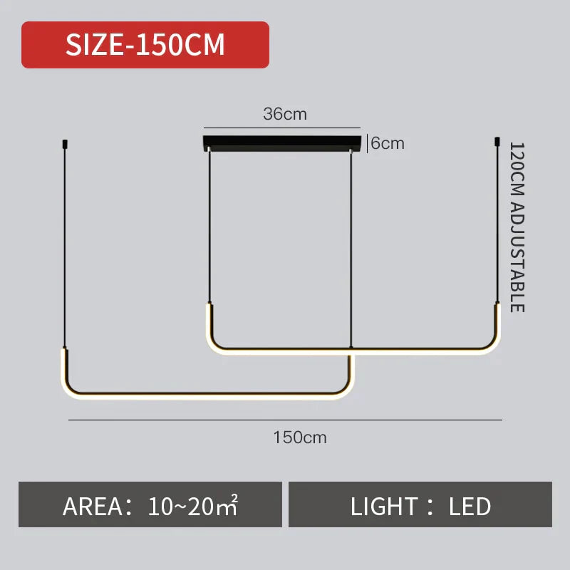 Nora - Linear Led Ceiling Chandelier