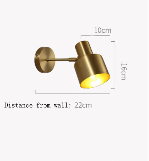 Nordic All-copper Wall Lamp Bedroom Bedside Lamp Simple Modern Creative Aisle Corridor Lamp Living Room Background Wall Lamp