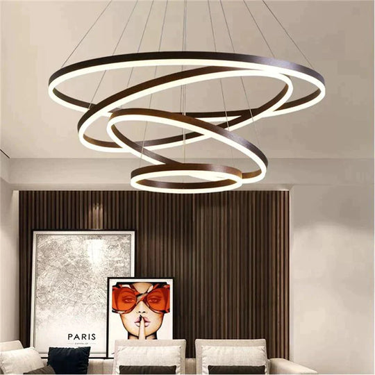 Nordic Art Deco Luxury Led Circular Pendant Lights Hanging Lamps for Living Room Dining Table Bedroom