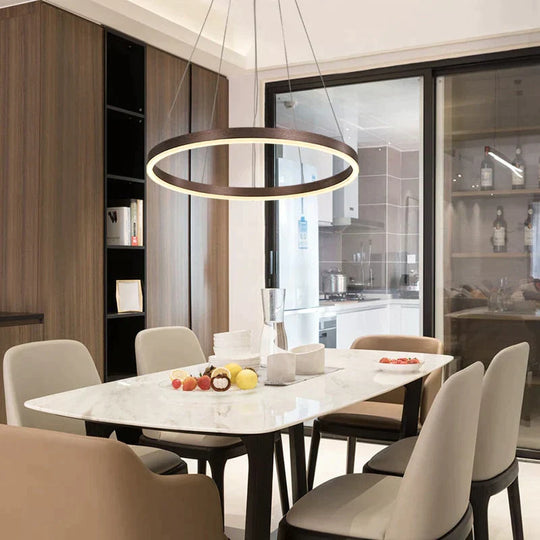 Nordic Art Deco Luxury Led Circular Pendant Lights Hanging Lamps for Living Room Dining Table Bedroom