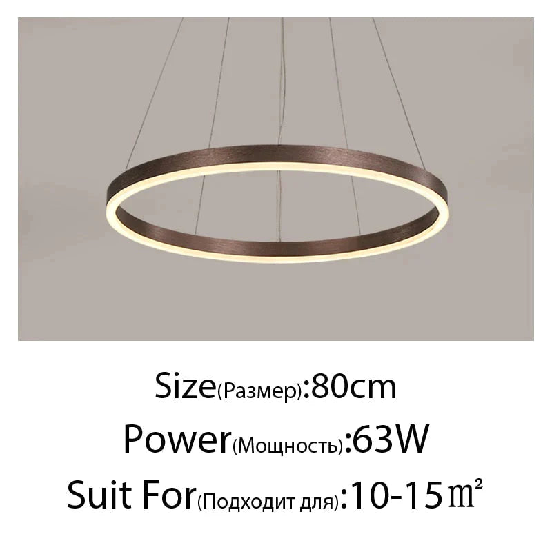 Nordic Art Deco Luxury Led Circular Pendant Lights Hanging Lamps for Living Room Dining Table Bedroom