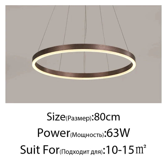 Nordic Art Deco Luxury Led Circular Pendant Lights Hanging Lamps for Living Room Dining Table Bedroom