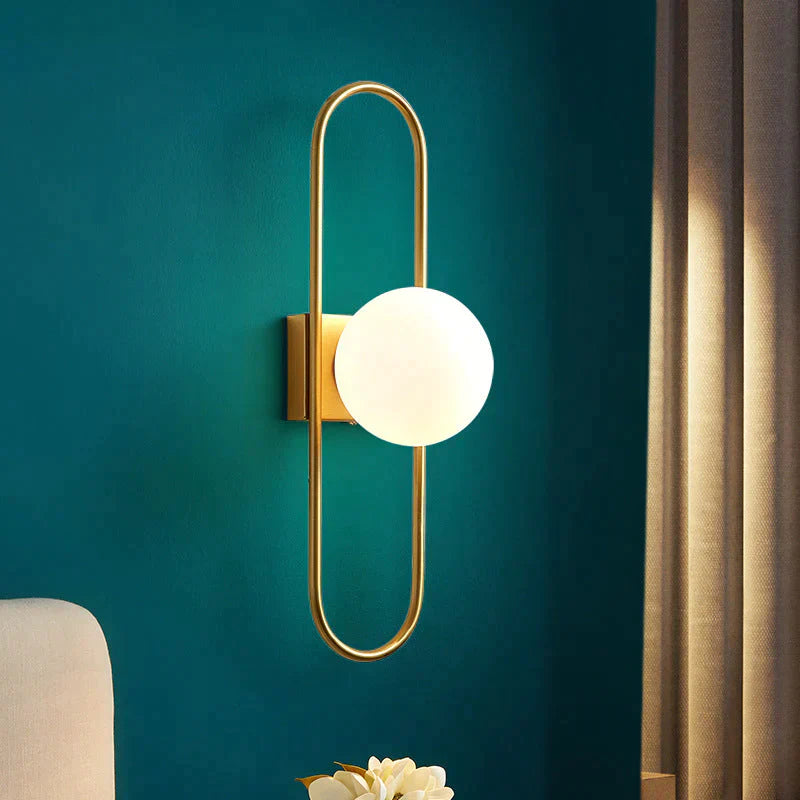 Nordic Bedside Lamp Wall Living Room Simple Modern Background Corridor Bedroom Copper Lamps