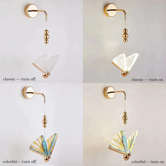 Nordic Butterfly Led Wall Light For Bedroom Wall