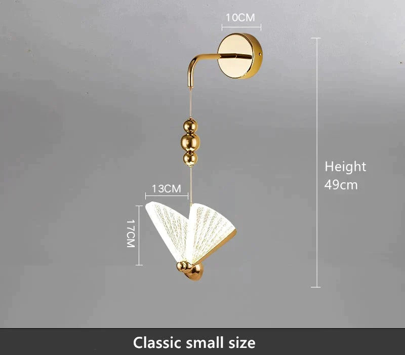 Nordic Butterfly Led Wall Light For Bedroom Wall