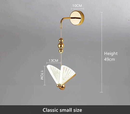 Nordic Butterfly Led Wall Light For Bedroom Classic Small Size / Warm White Wall