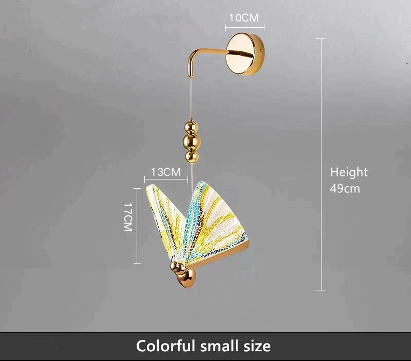 Nordic Butterfly Led Wall Light For Bedroom Colorful Small Size / Warm White Wall