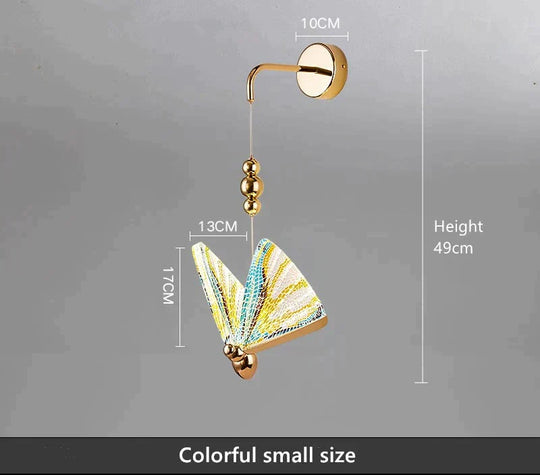 Nordic Butterfly Led Wall Light For Bedroom Colorful Small Size / Warm White Wall