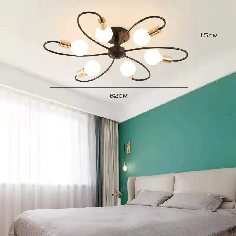 Nordic Chandelier Creative Industrial Style Modern Simple Personality Living Room Lamp Bedroom Restaurant Clothing Store Elbow Ceiling Lamp