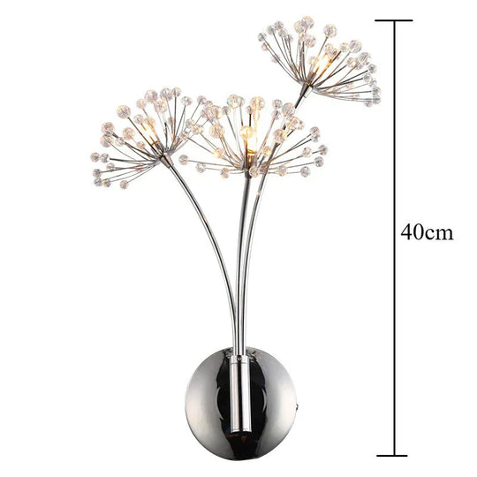 Nordic Creative Crystal Flower Dandelion Wall Lamps For Bathroom Bedroom Bedside Lamp Living Room