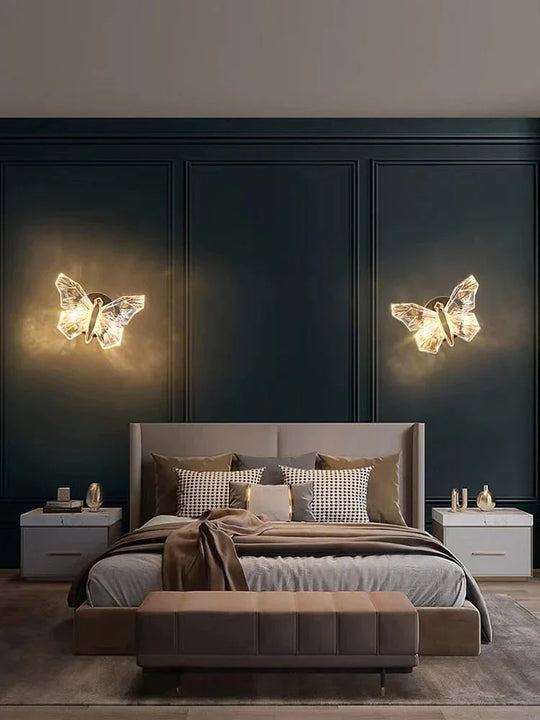 Nordic Creative Luxury Butterfly Wall Lamp For Bedroom Living Room Lighting Wall Lamp