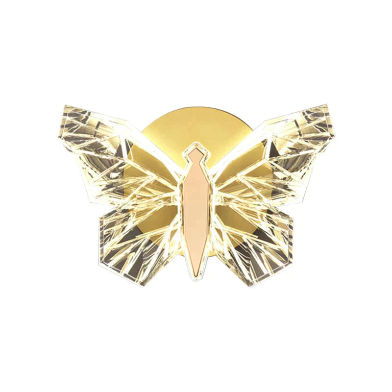 Nordic Creative Luxury Butterfly Wall Lamp For Bedroom Living Room Lighting Gold / Warm White