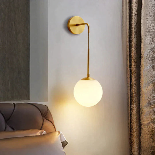 Nordic Design Led Bedroom Bedside Brass Copper Wall Lamp Modern Creative Living Room Dining Floor