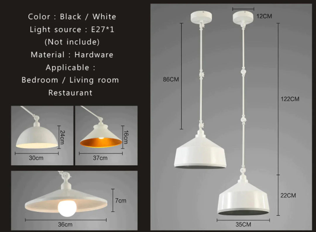 Nordic DIY Personality  Pendant Lights  Folding Iron Lamp Hanging Lamp Bedroom Study Bar Restaurant  Creative Adjustable  Lights