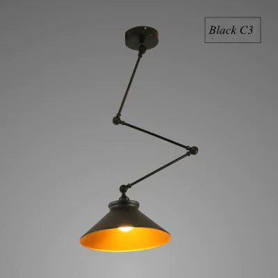 Nordic DIY Personality  Pendant Lights  Folding Iron Lamp Hanging Lamp Bedroom Study Bar Restaurant  Creative Adjustable  Lights