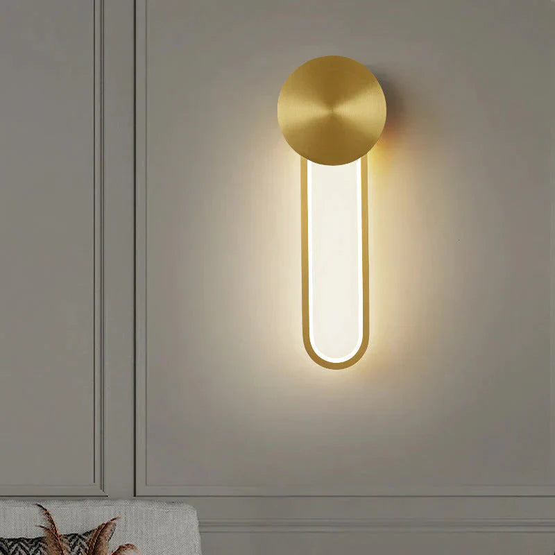 Nordic Gold Pure Copper Bedroom Wall Lamp