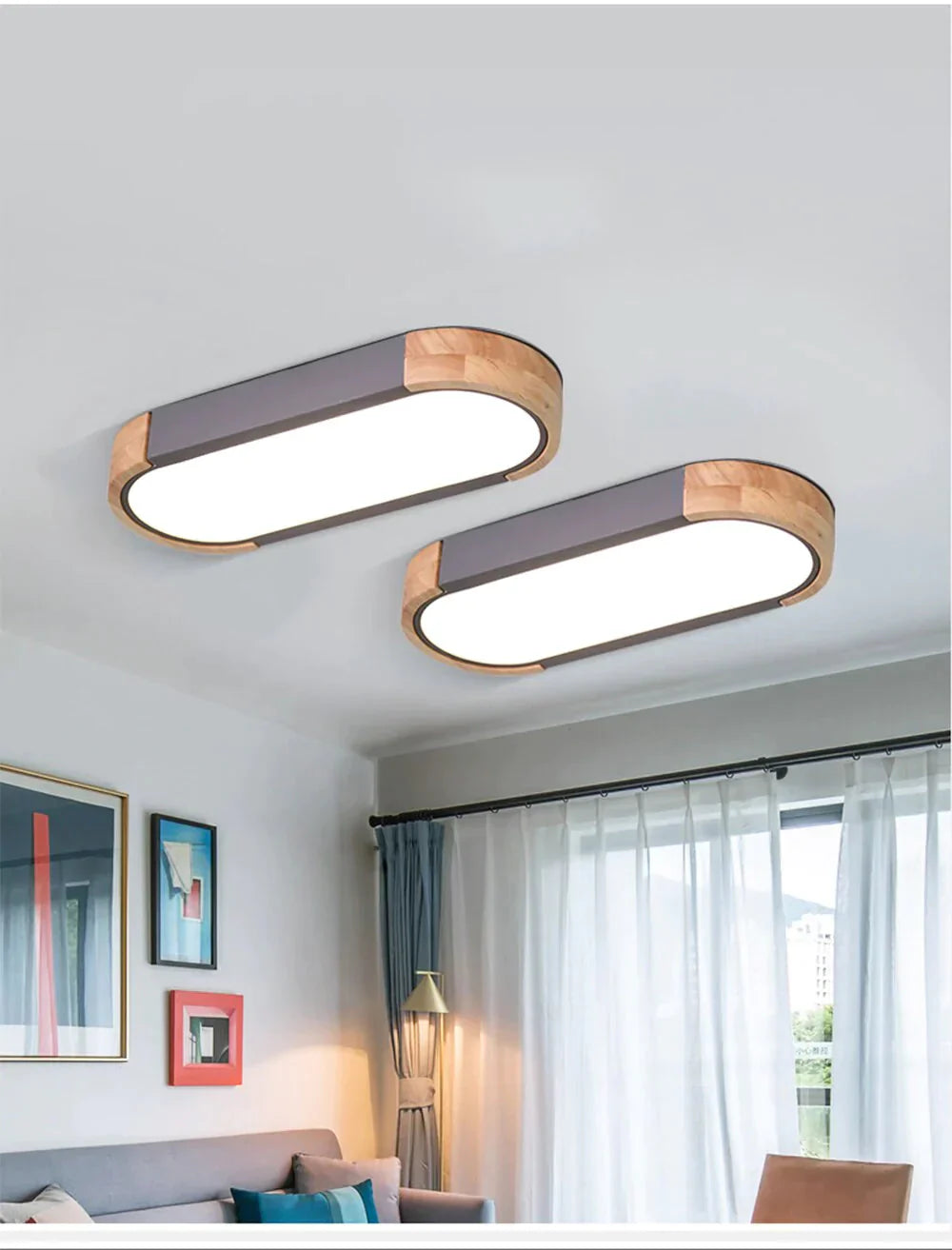 Nordic LED Ceiling Light Aisle Lights Office Strip Lighting Round Corner Creative Simple Corridor Balcony Wood