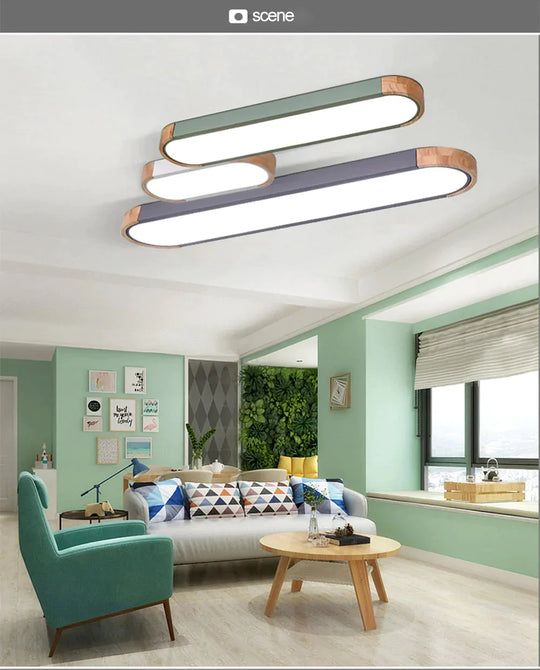 Nordic LED Ceiling Light Aisle Lights Office Strip Lighting Round Corner Creative Simple Corridor Balcony Wood