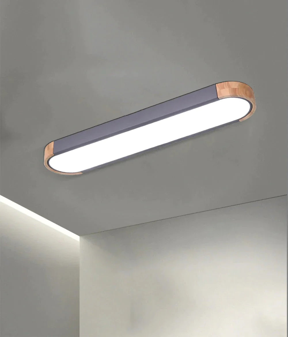 Nordic LED Ceiling Light Aisle Lights Office Strip Lighting Round Corner Creative Simple Corridor Balcony Wood