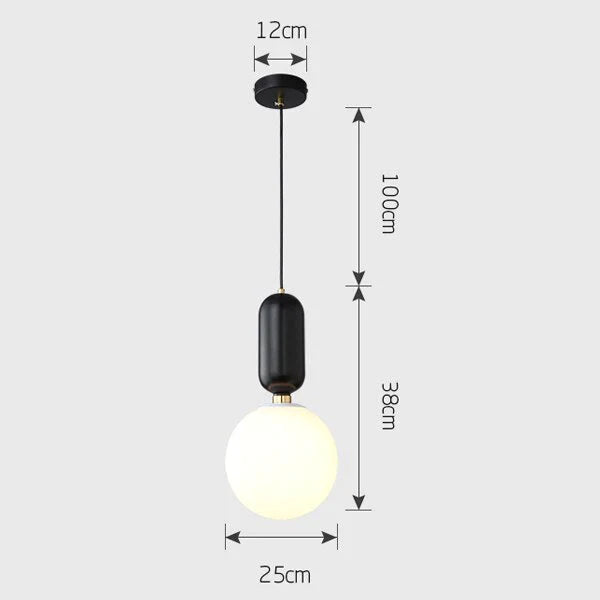 Nordic LED Pendant Lights Frosted Glass Industrial Handin Pendant Lamp Modern Bedroom Hanglamp Living Room Suspension Luminaire