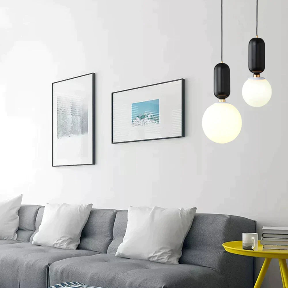 Nordic LED Pendant Lights Frosted Glass Industrial Handin Pendant Lamp Modern Bedroom Hanglamp Living Room Suspension Luminaire