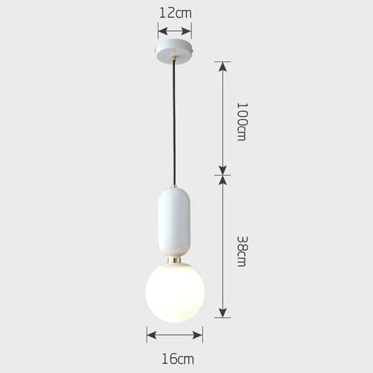 Nordic LED Pendant Lights Frosted Glass Industrial Handin Pendant Lamp Modern Bedroom Hanglamp Living Room Suspension Luminaire